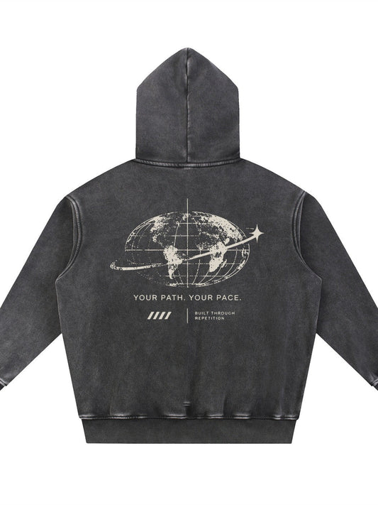 GERBFLOW Trading Division Hoodie, Washed Black, back
