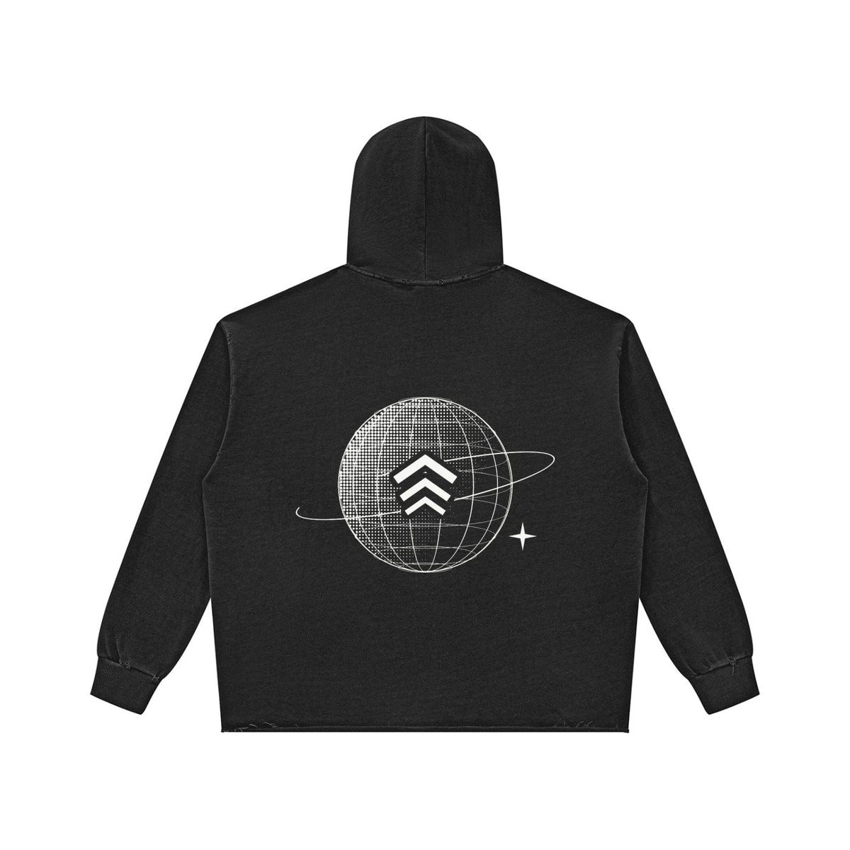 ASCNT Globe Halftone Hoodie (100% Cotton) Black back