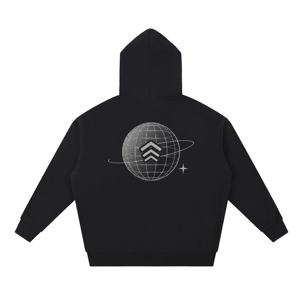 GERBFLOW Globe Halftone Hoodie Black back
