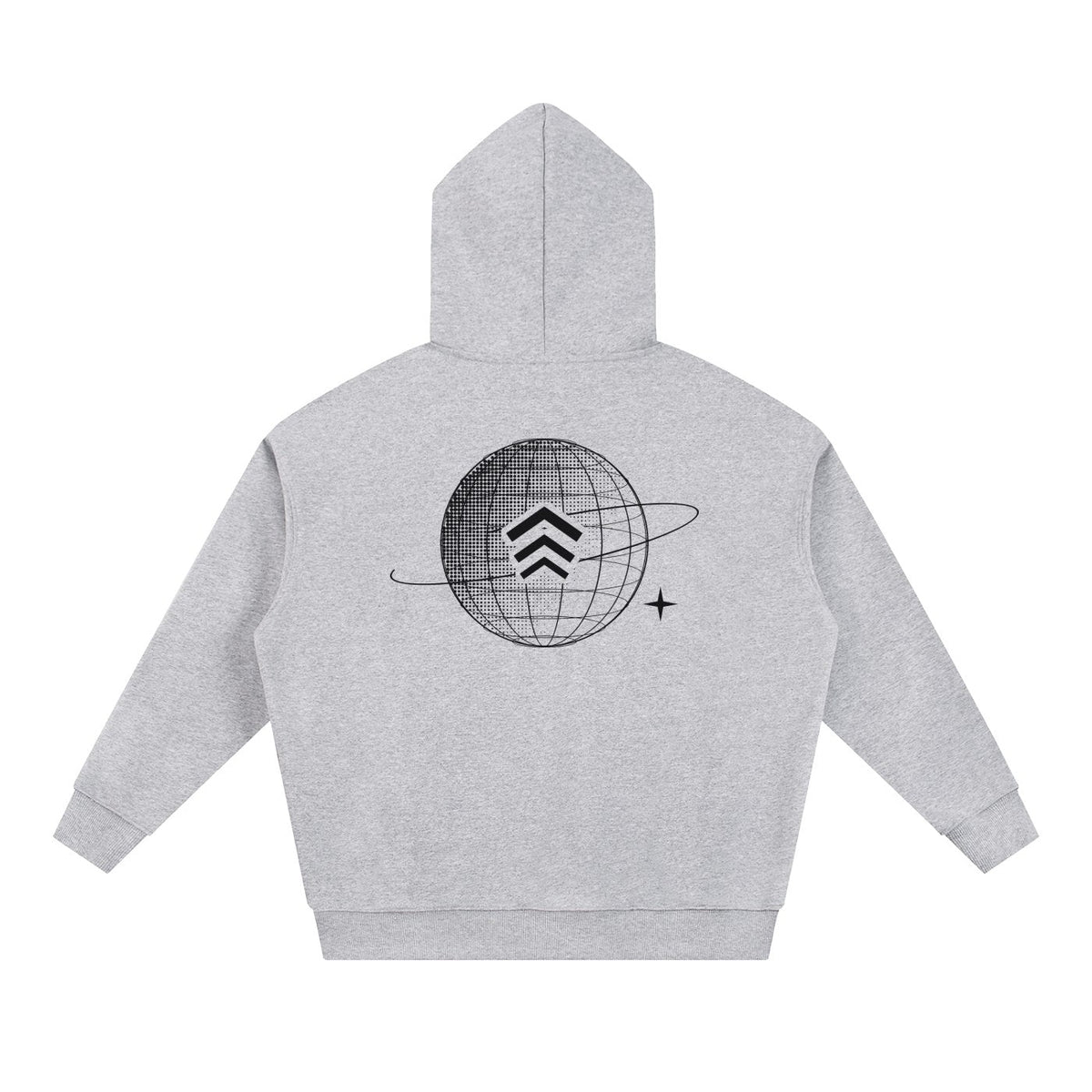GERBFLOW Globe Halftone Hoodie Heather Grey back