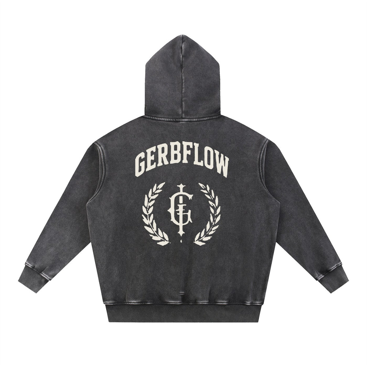 GERBFLOW Laurel Crest Hoodie Washed Black back