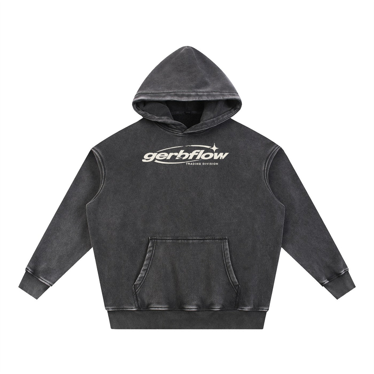 GERBFLOW Laurel Crest Hoodie Washed Black front