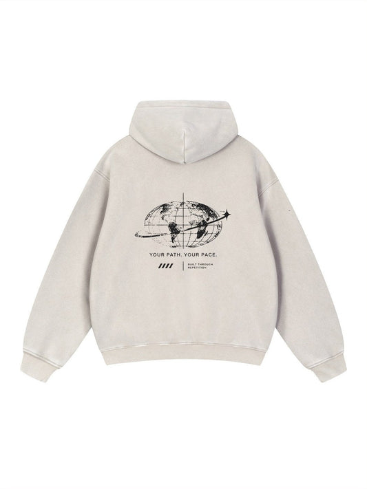 GERBFLOW Trading Division Hoodie Washed Bone back