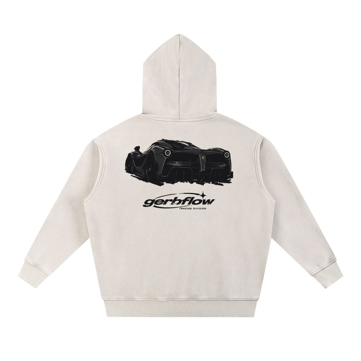 LaFerrari Front / Rear Hoodie Washed Bone back