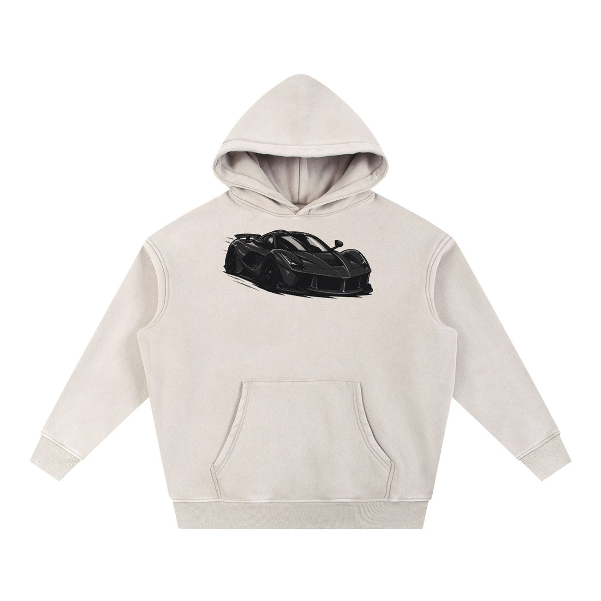 LaFerrari Front / Rear Hoodie Washed Bone front