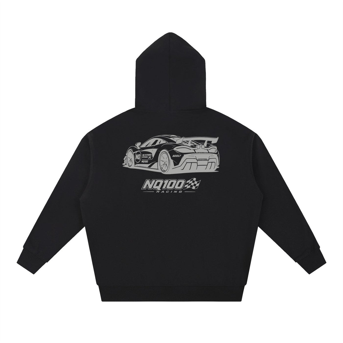 NQ 600LT Front / Rear Hoodie Black back