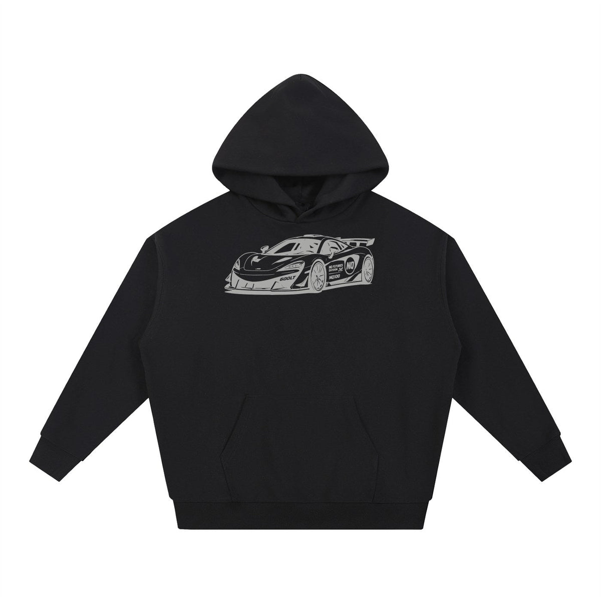 NQ 600LT Front / Rear Hoodie Black front