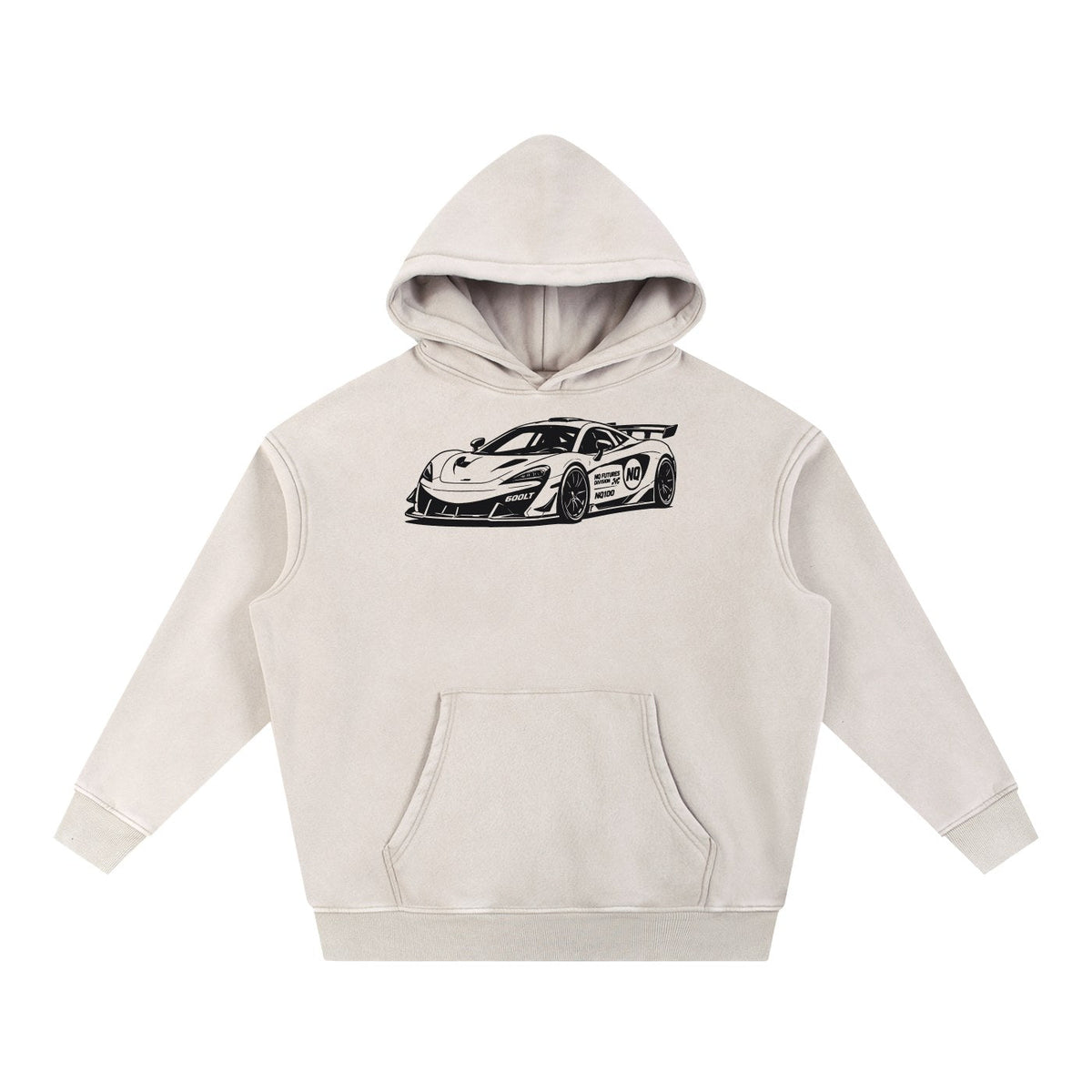 NQ 600LT Front / Rear Hoodie Washed Bone front