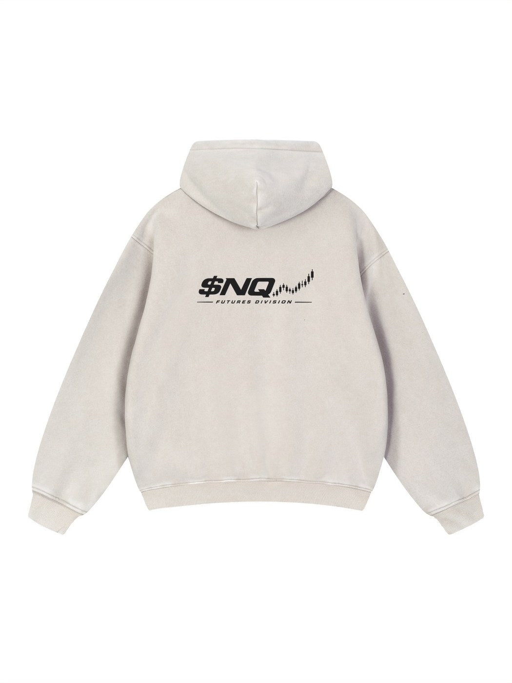 NQ Candles Hoodie Washed Bone back