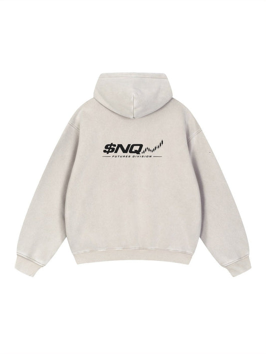 NQ Candles Hoodie Washed Bone back