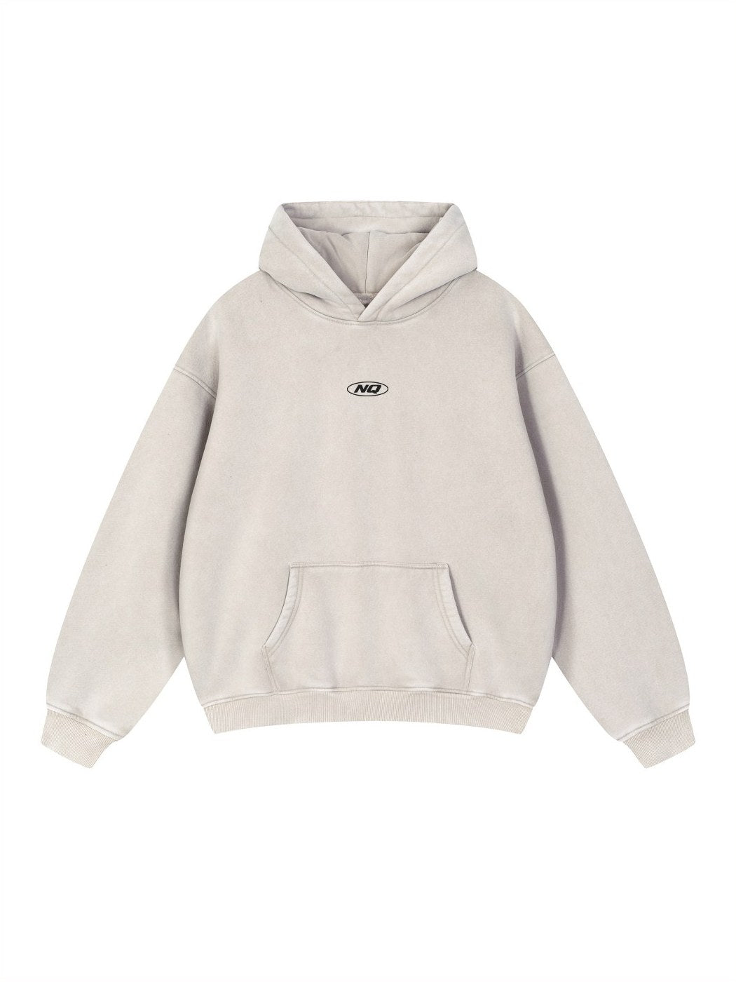 NQ Candles Hoodie Washed Bone front