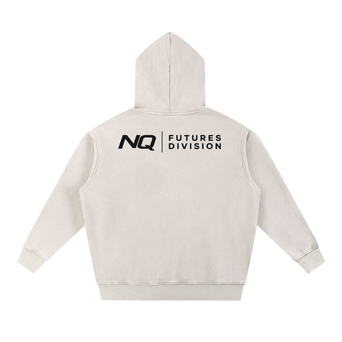 NQ Futures Division Lockup Hoodie Washed Bone back