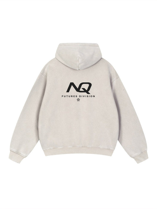 NQ Monogram Hoodie Washed Bone back