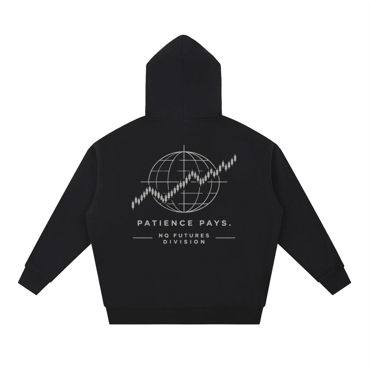 NQ Patience Pays Globe Hoodie Black back