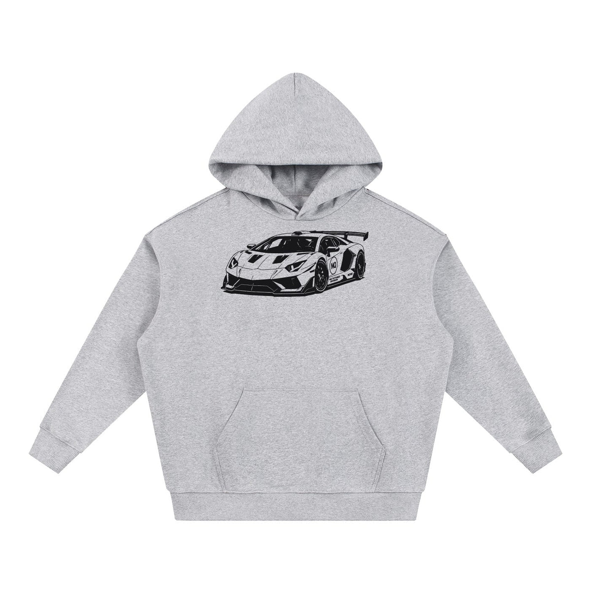 NQ SVJ Front / Rear Hoodie Heather Grey front
