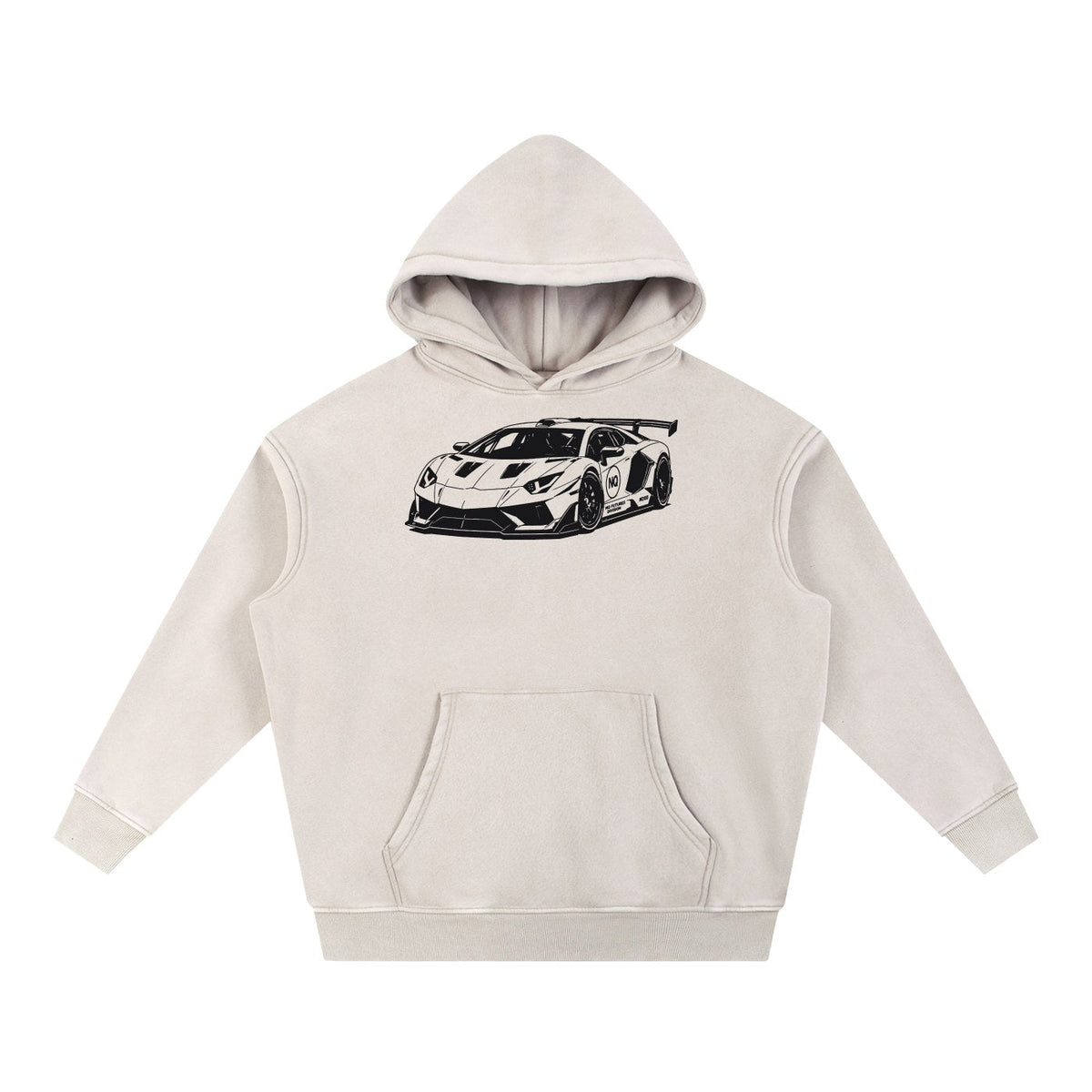 NQ SVJ Front / Rear Hoodie Washed Bone front