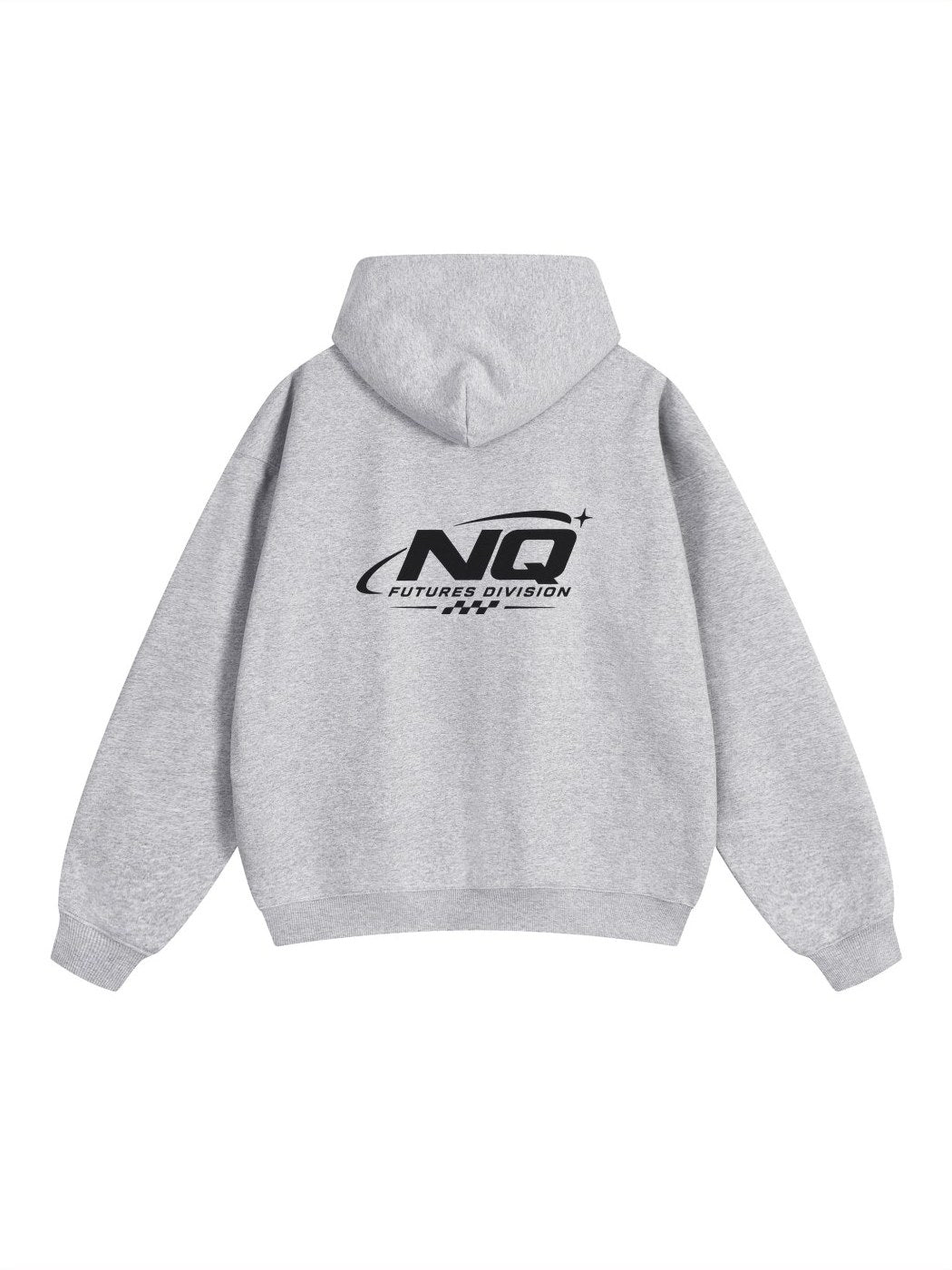 NQ Swoosh Hoodie Heather Grey back