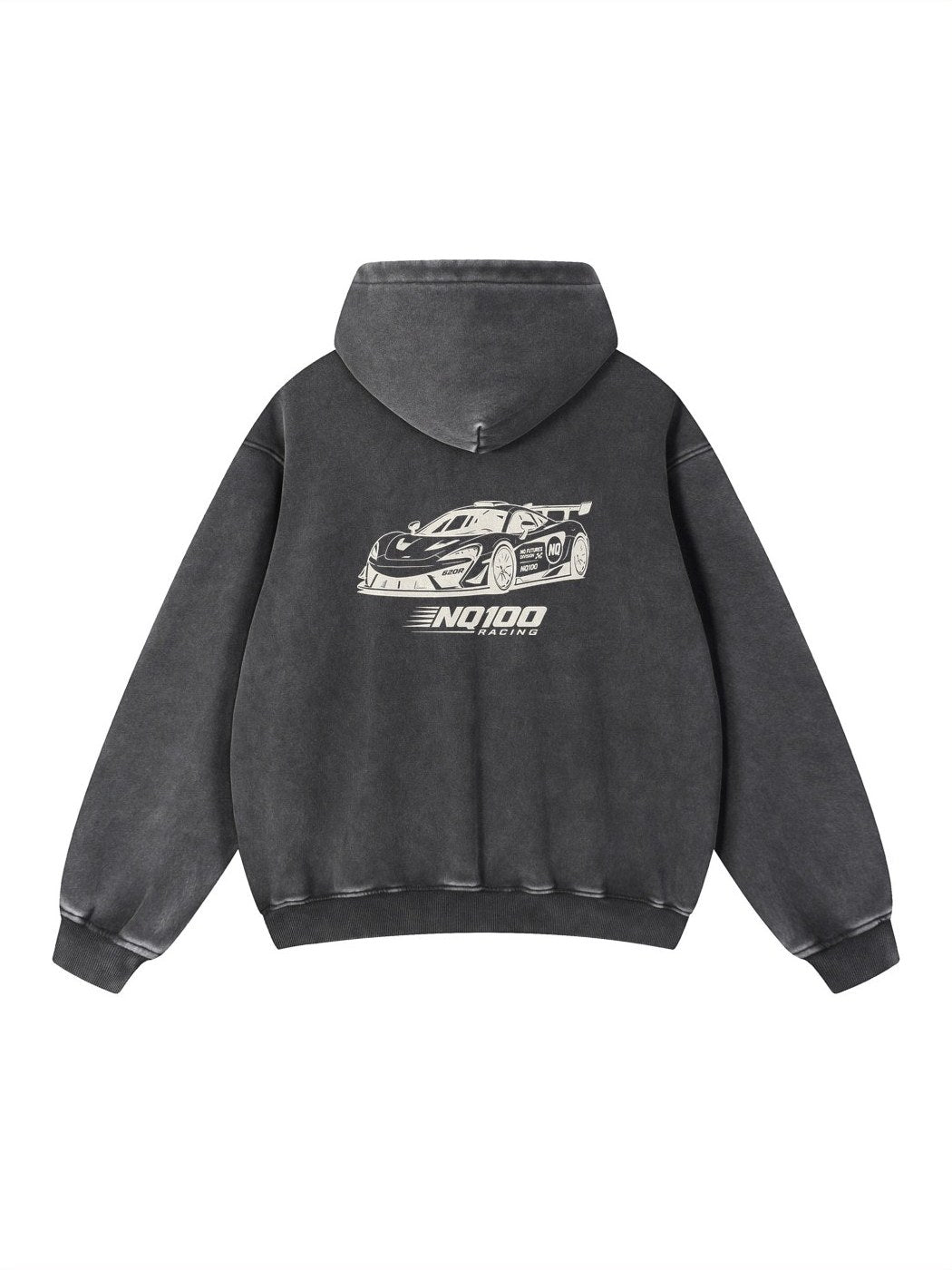 NQ100 Racing 620R Hoodie Washed Black back