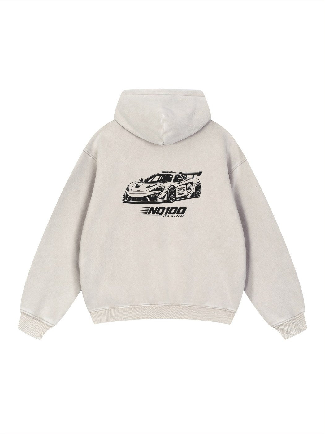 NQ100 Racing 620R Hoodie Washed Bone back