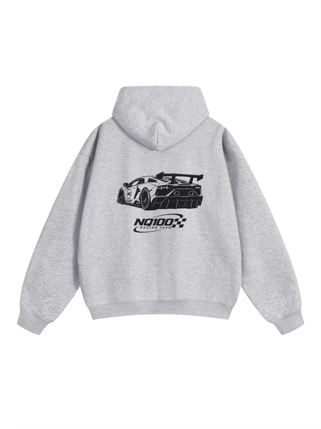 NQ100 Racing Team SVJ Hoodie Heather Grey back