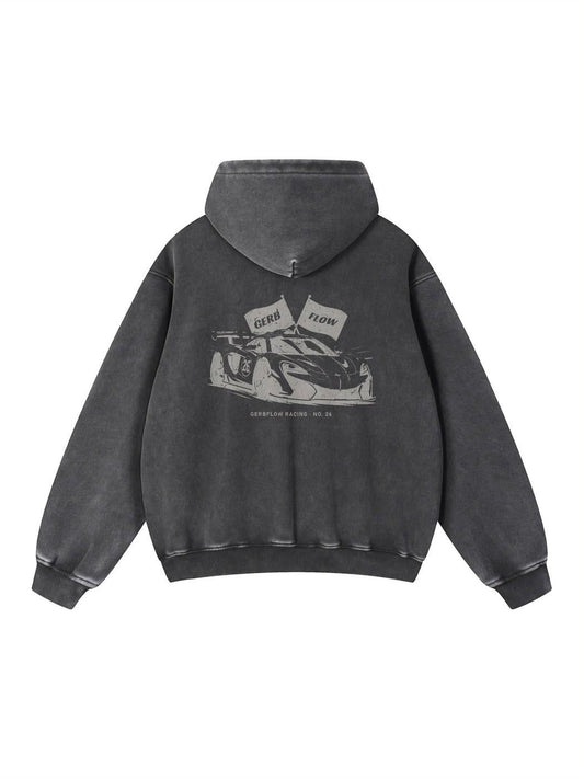 NQ Car Solo Hoodie Washed Black back