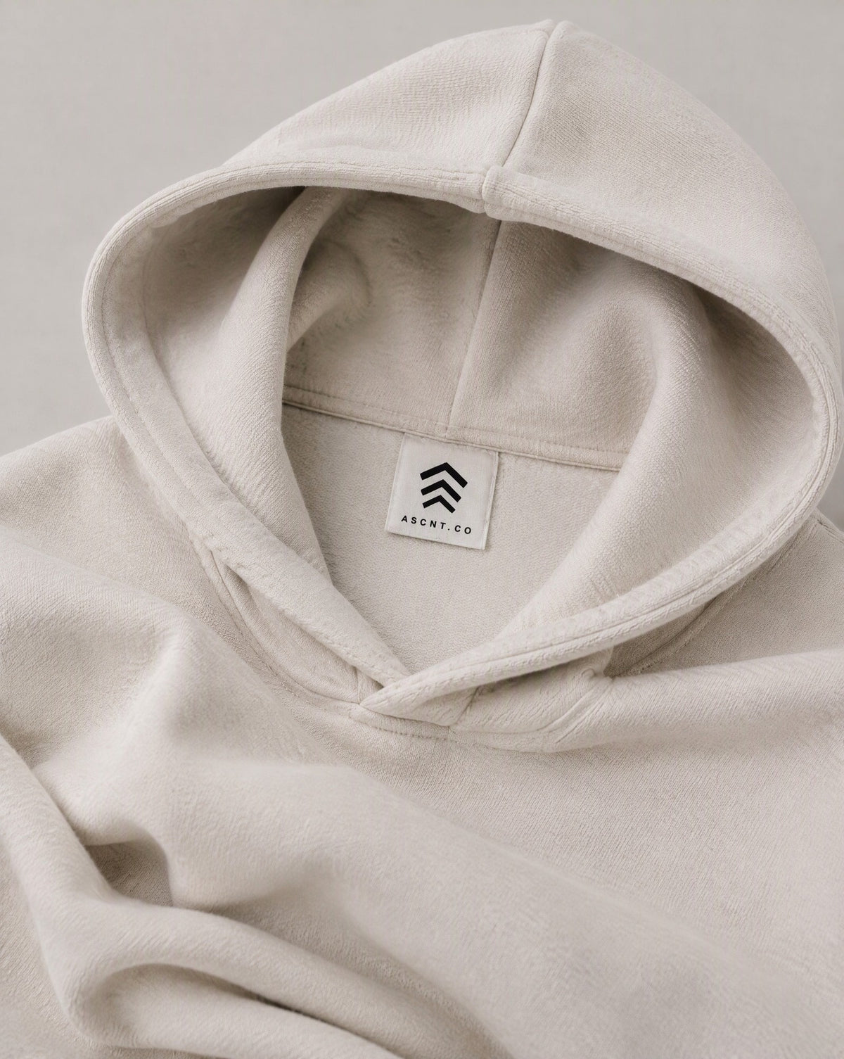 GERBFLOW Globe Halftone Hoodie Washed Bone neck label