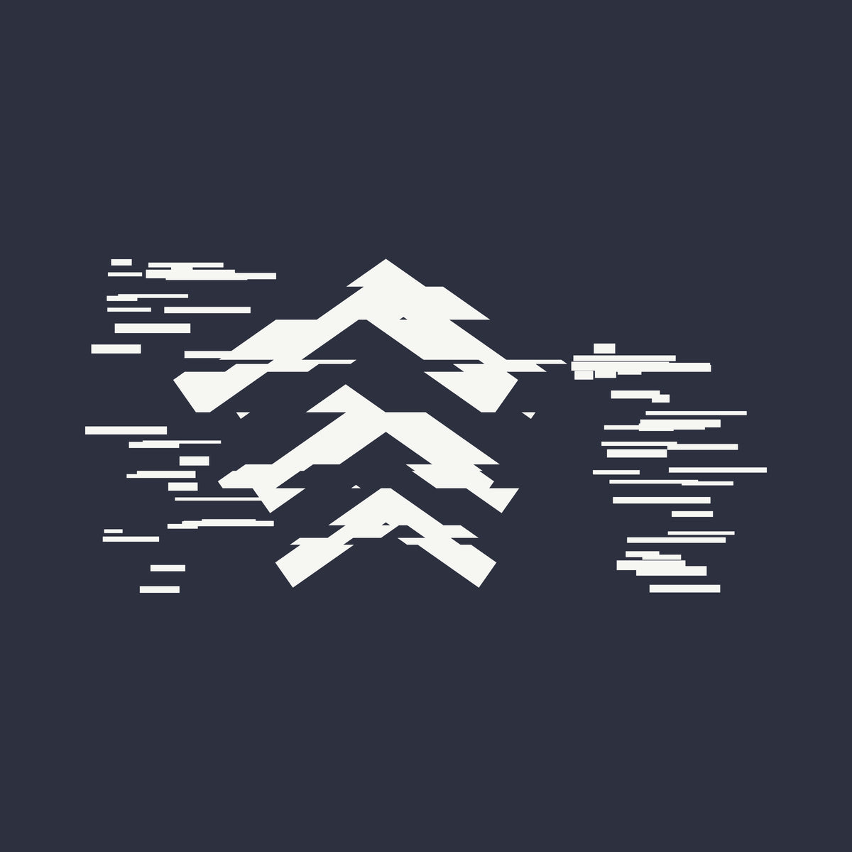Glitch Hoodie Navy back print close-up