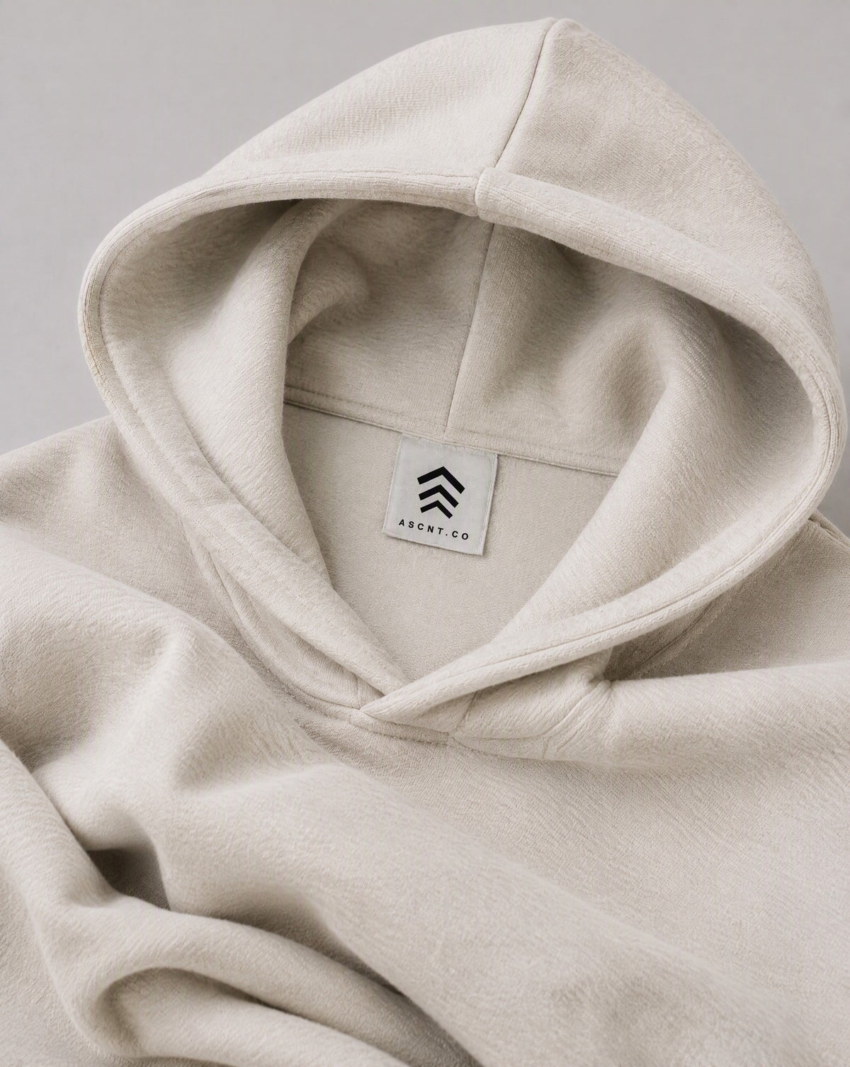 NQ 600LT Front / Rear Hoodie Washed Bone neck label