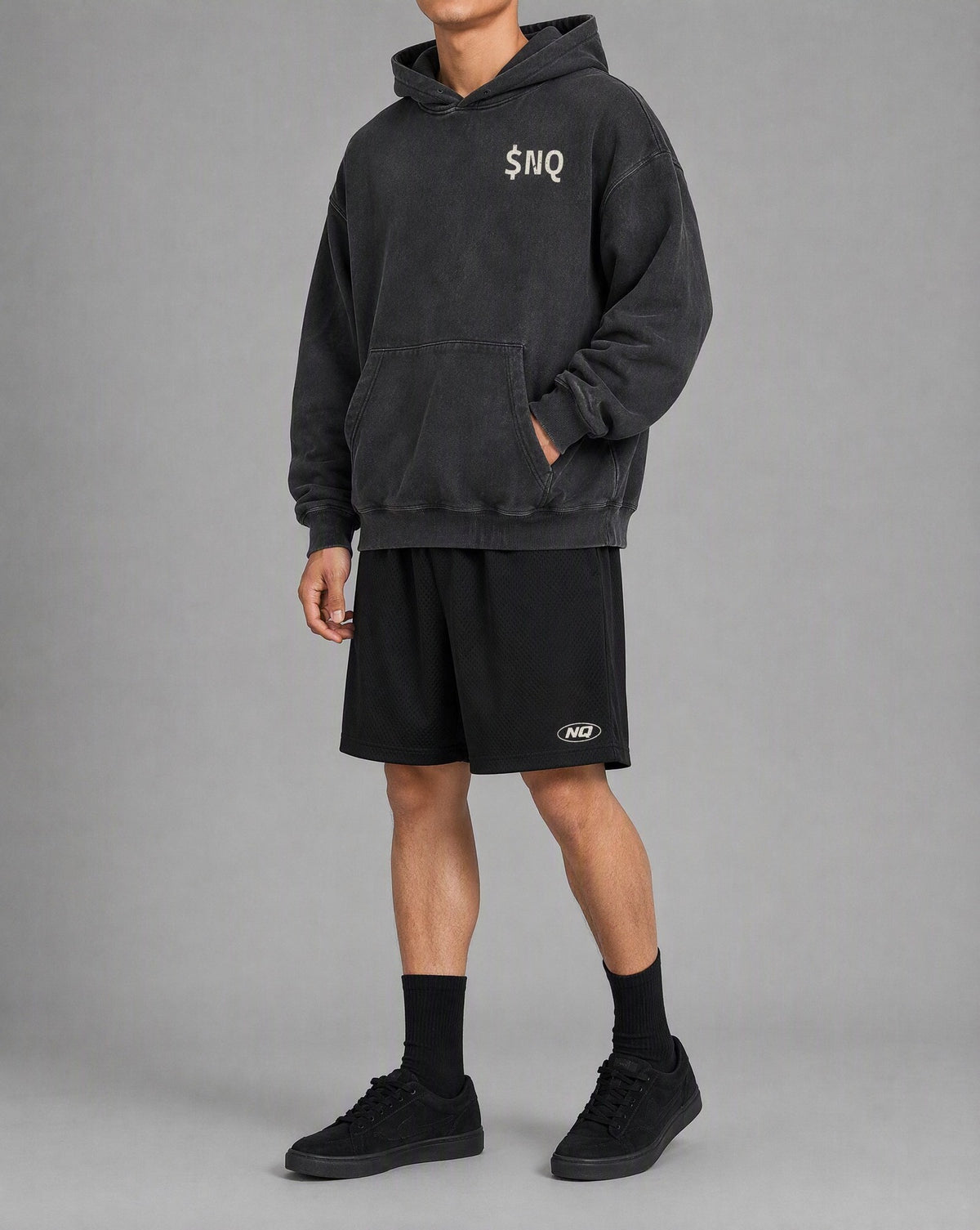NQ Mesh Shorts on model